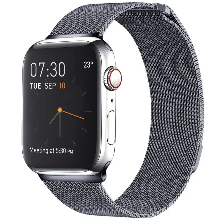 Magnetisches Edelstahl-Armband im Milanaise-Stil für Apple Watch Ultra 49 mm &amp; Watch Ultra 2 49 mm / Series 10 46 mm / 9 &amp; 8 &amp; 7 45 mm / SE 3 &amp; SE 2 &amp; 6 &amp; SE &amp; 5 &amp; 4 44 mm / 3 &amp; 2 &amp; 1 42 mm