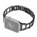Buntes Diamant-Edelstahlarmband für Apple Watch Series 10 42 mm / 9, 8 und 7 41 mm / SE 3, SE 2, 6, SE 5 und 4 40 mm / 3, 2 und 1 38 mm