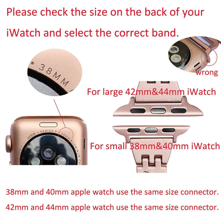 Buntes Diamant-Edelstahlarmband für Apple Watch Series 10 42 mm / 9, 8 und 7 41 mm / SE 3, SE 2, 6, SE 5 und 4 40 mm / 3, 2 und 1 38 mm