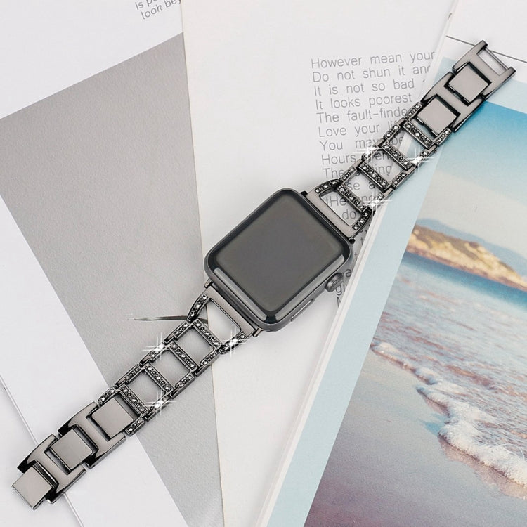 Buntes Diamant-Edelstahlarmband für Apple Watch Series 10 42 mm / 9, 8 und 7 41 mm / SE 3, SE 2, 6, SE 5 und 4 40 mm / 3, 2 und 1 38 mm