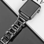 Buntes Diamant-Edelstahlarmband für Apple Watch Series 10 42 mm / 9, 8 und 7 41 mm / SE 3, SE 2, 6, SE 5 und 4 40 mm / 3, 2 und 1 38 mm