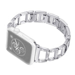 Buntes Diamant-Edelstahlarmband für Apple Watch Series 10 42 mm / 9, 8 und 7 41 mm / SE 3, SE 2, 6, SE 5 und 4 40 mm / 3, 2 und 1 38 mm