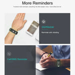TLW T6 Fitness-Tracker mit 0,96-Zoll-OLED-Display, Smart-Armband, unterstützt Sportmodus, EKG, Herzfrequenzmessung, Blutdruckmessung und Schlafüberwachung. Erhältlich in Schwarz, Blau und Rot.