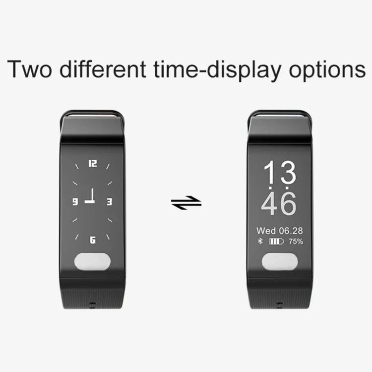TLW T6 Fitness-Tracker mit 0,96-Zoll-OLED-Display, Smart-Armband, unterstützt Sportmodus, EKG, Herzfrequenzmessung, Blutdruckmessung und Schlafüberwachung. Erhältlich in Schwarz, Blau und Rot.