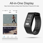 TLW T6 Fitness-Tracker mit 0,96-Zoll-OLED-Display, Smart-Armband, unterstützt Sportmodus, EKG, Herzfrequenzmessung, Blutdruckmessung und Schlafüberwachung. Erhältlich in Schwarz, Blau und Rot.