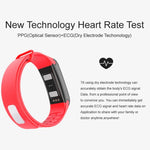 TLW T6 Fitness-Tracker mit 0,96-Zoll-OLED-Display, Smart-Armband, unterstützt Sportmodus, EKG, Herzfrequenzmessung, Blutdruckmessung und Schlafüberwachung. Erhältlich in Schwarz, Blau und Rot.