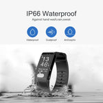 TLW T6 Fitness-Tracker mit 0,96-Zoll-OLED-Display, Smart-Armband, unterstützt Sportmodus, EKG, Herzfrequenzmessung, Blutdruckmessung und Schlafüberwachung. Erhältlich in Schwarz, Blau und Rot.