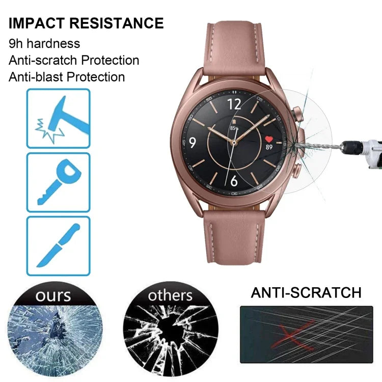Für Samsung Galaxy Watch3 45 mm 0,26 mm 2,5D 9H Displayschutzfolie aus gehärtetem Glas, für Samsung Galaxy Watch3 45 mm