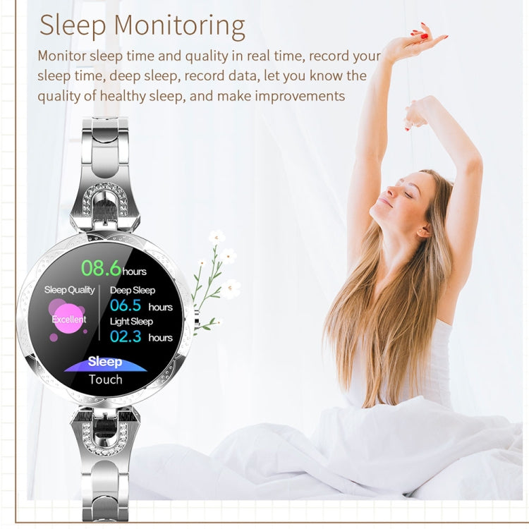 AK15 Modisches Smart-Armband für Damen, 1,08-Zoll-Farb-LCD-Bildschirm, IP67 wasserdicht, unterstützt Herzfrequenzmessung, Schlafüberwachung und Fernauslöser für Fotos