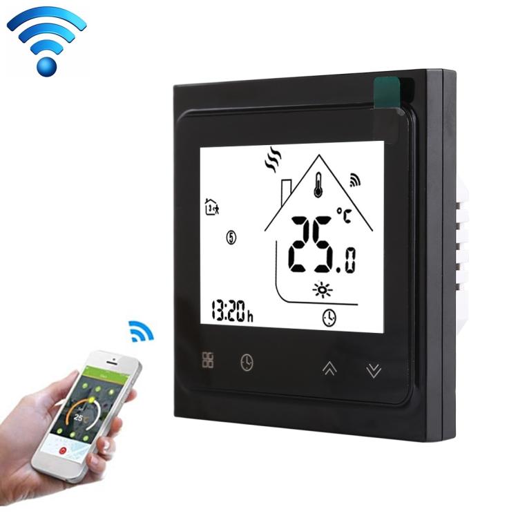 BHT-002GBLW 16A Last elektronischer Heiztyp LCD Digital Heizraumthermostat mit Sensor & Zeitanzeige, WiFi-Steuerung, BHT-002GBLW 16A (Schwarz) Elektronischer Heiztyp, BHT-002GBLW 16A (Weiß) Elektronischer Heiztyp