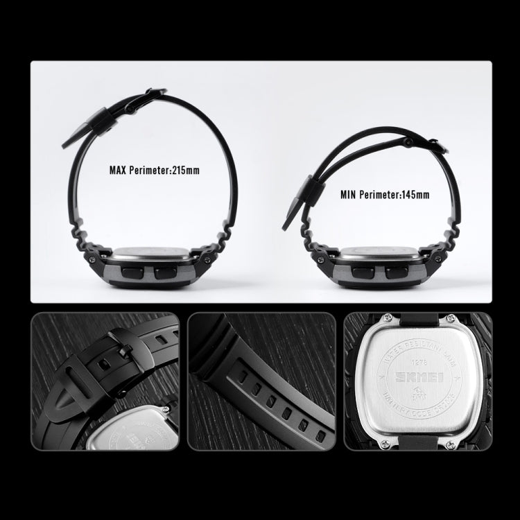 SKMEI 1278 Modische Outdoor 50m Wasserdichte Digitaluhr Studenten Sport Armbanduhr Unterstützt 5 Gruppen Wecker