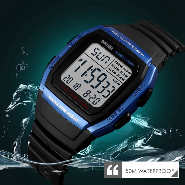 SKMEI 1278 Modische Outdoor 50m Wasserdichte Digitaluhr Studenten Sport Armbanduhr Unterstützt 5 Gruppen Wecker