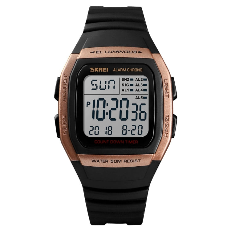SKMEI 1278 Modische Outdoor 50m Wasserdichte Digitaluhr Studenten Sport Armbanduhr Unterstützt 5 Gruppen Wecker