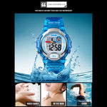 SKMEI 1450 Damen Transparente Digitaluhr 50m Wasserdichte Sportuhr mit LED-Licht