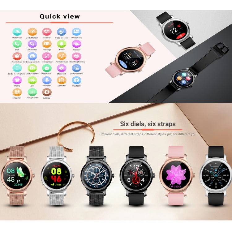 SMA-R2 Smartwatch mit 1,3-Zoll-IPS-Display, IP65 wasserdicht, unterstützt Anruf- und Nachrichtenbenachrichtigungen, Dual-Mode Bluetooth 3.0 + 4.0, Schlafüberwachung und Bewegungserinnerung