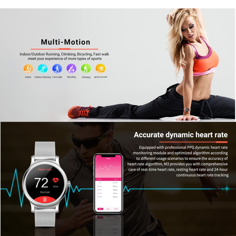 SMA-R2 Smartwatch mit 1,3-Zoll-IPS-Display, IP65 wasserdicht, unterstützt Anruf- und Nachrichtenbenachrichtigungen, Dual-Mode Bluetooth 3.0 + 4.0, Schlafüberwachung und Bewegungserinnerung
