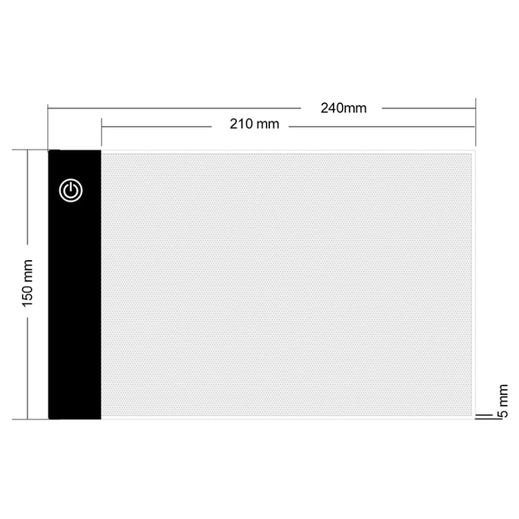 2,2W 5V LED Dimmbares A5 Acryl-USB-Leuchttisch mit drei Helligkeitsstufen für Anime-Skizzen und Zeichnungen