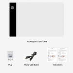 2,2W 5V LED Dimmbares A5 Acryl-USB-Leuchttisch mit drei Helligkeitsstufen für Anime-Skizzen und Zeichnungen