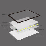23W 12V LED Drei Helligkeitsstufen Dimmbares A2 Acryl-Leuchttablett Anime Skizzen Zeichenbrett, EU Stecker, EU Stecker