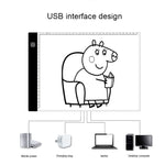 3,5 W 5 V LED USB, dreistufig dimmbar, A4-Acryl-Kopierboards für Anime-Skizzen mit 1,5 m USB-Kabel und Netzteil, Kopierboards mit 1,5 m USB-Kabel und Netzteil