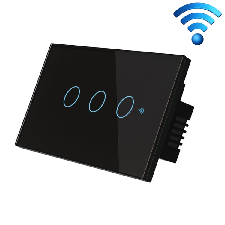 TC120 Wifi intelligenter Lichtschalter Glas-Touchpanel Sprachsteuerung kabelloser Wandschalter kompatibel mit Alexa Echo / Google Home