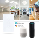 TC120 Wifi intelligenter Lichtschalter Glas-Touchpanel Sprachsteuerung kabelloser Wandschalter kompatibel mit Alexa Echo / Google Home