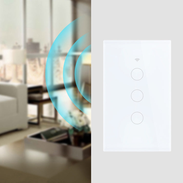 TC120 Wifi intelligenter Lichtschalter Glas-Touchpanel Sprachsteuerung kabelloser Wandschalter kompatibel mit Alexa Echo / Google Home