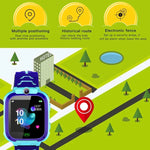 Q12B Smartwatch mit 1,44-Zoll-Farbdisplay für Kinder, unterstützt LBS-Ortung, Zwei-Wege-Wahl, Erste-Hilfe-Funktion per Knopfdruck, Sprachüberwachung und die Setracker-App.
