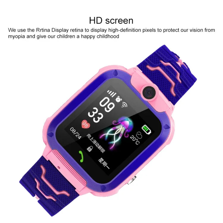 Q120 Smartwatch für Kinder mit 1,44-Zoll-Farbdisplay, IP67 wasserdicht, unterstützt LBS-Ortung, Zwei-Wege-Wahl, Erste-Hilfe-Funktion per Knopfdruck, Sprachüberwachung und die Setracker-App.