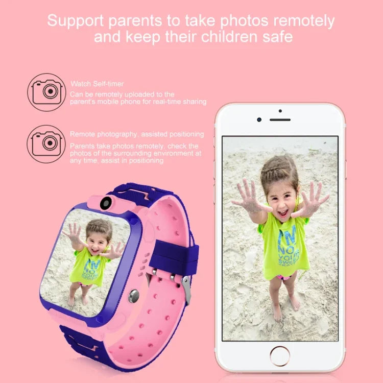 Q120 Smartwatch für Kinder mit 1,44-Zoll-Farbdisplay, IP67 wasserdicht, unterstützt LBS-Ortung, Zwei-Wege-Wahl, Erste-Hilfe-Funktion per Knopfdruck, Sprachüberwachung und die Setracker-App.