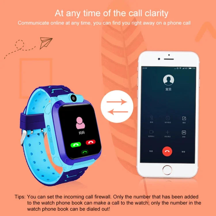 Q120 Smartwatch für Kinder mit 1,44-Zoll-Farbdisplay, IP67 wasserdicht, unterstützt LBS-Ortung, Zwei-Wege-Wahl, Erste-Hilfe-Funktion per Knopfdruck, Sprachüberwachung und die Setracker-App.