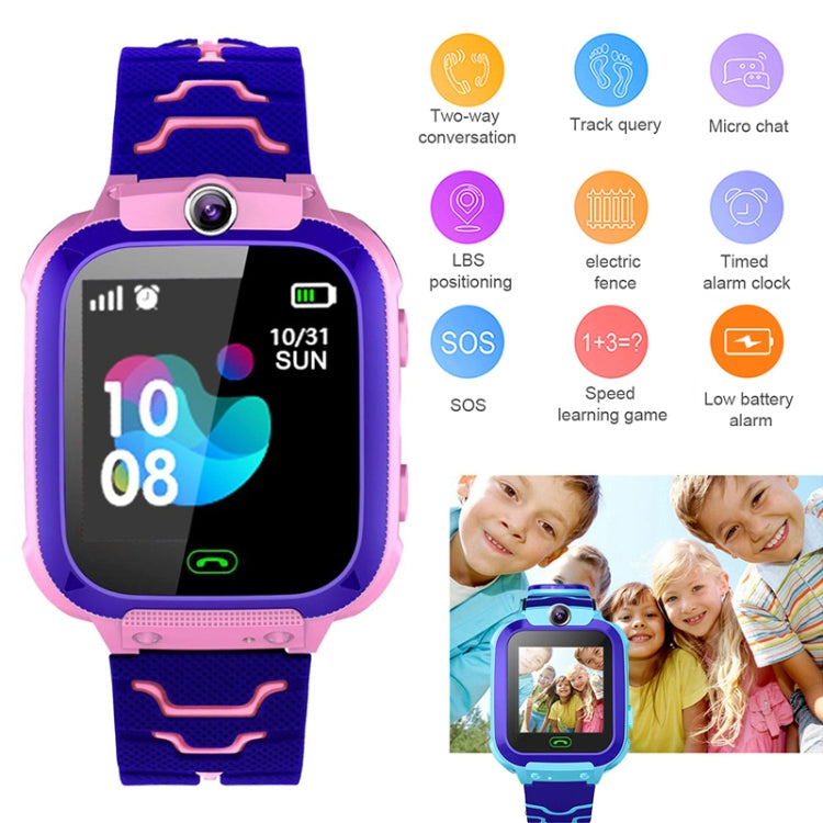Q12 Smartwatch mit 1,44-Zoll-Farbdisplay für Kinder, nicht wasserdicht, unterstützt LBS-Ortung, Zwei-Wege-Wahl, SOS, Sprachüberwachung und die Setracker-App.