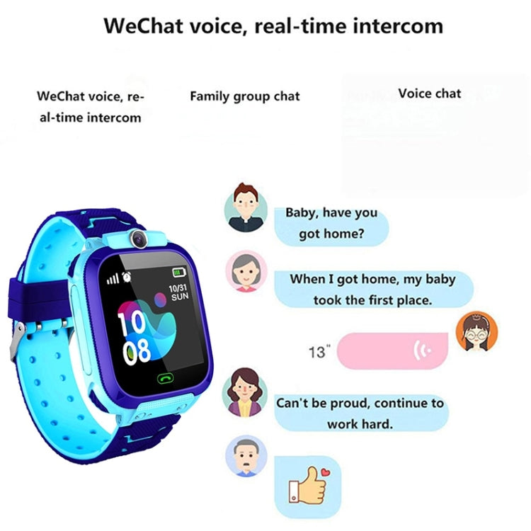 Q12 Smartwatch mit 1,44-Zoll-Farbdisplay für Kinder, nicht wasserdicht, unterstützt LBS-Ortung, Zwei-Wege-Wahl, SOS, Sprachüberwachung und die Setracker-App.