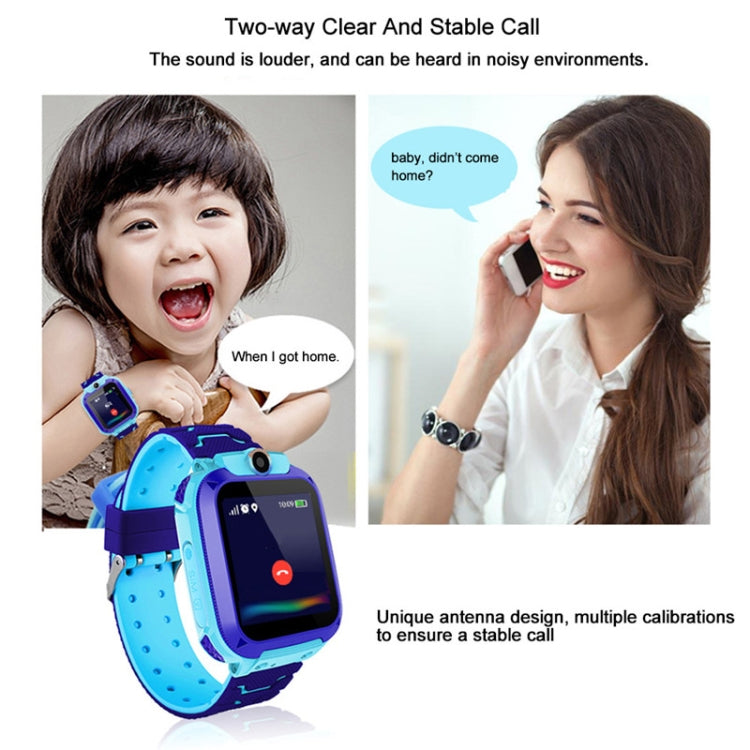 Q12 Smartwatch mit 1,44-Zoll-Farbdisplay für Kinder, nicht wasserdicht, unterstützt LBS-Ortung, Zwei-Wege-Wahl, SOS, Sprachüberwachung und die Setracker-App.