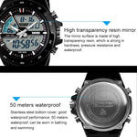 SKMEI 1016 Multifunktionale Herren Outdoor-Sport-Nachtlicht-Wasserdichte Doppel-Digitaluhr