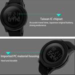 SKMEI 1142 Multifunktionale Herren Outdoor Sport Wasserdichte Digitaluhr mit Nachtleuchtfunktion und Silikonarmband