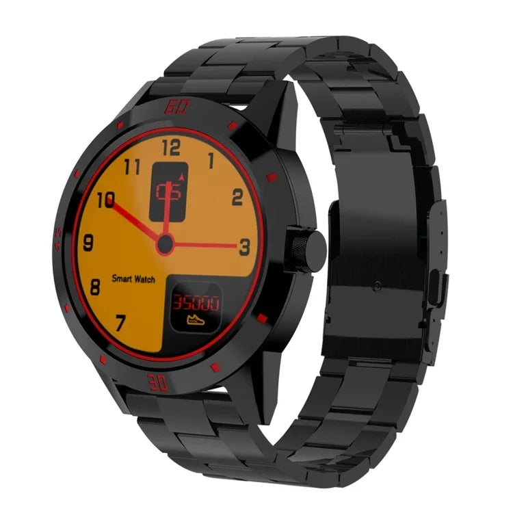 N6 Smartwatch mit 1,3-Zoll-TFT-Bildschirm, MTK2502C-Prozessor, Bluetooth 4.0, Edelstahlarmband, unterstützt Herzfrequenzmessung, Schrittzähler, Schlafüberwachung und Bewegungserinnerung, Edelstahlarmband in Schwarz und Silber