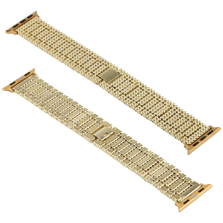Für Apple Watch Ultra 49mm&Watch Ultra 2 49mm / Series 10 46mm / 9&8&7 45mm / SE 3&SE 2&6&SE&5&4 44mm / 3&2&1 42mm Neun-Perlen-Edelstahlarmband, Für Apple Watch Series 7 45mm / 6 & SE & 5 & 4 44mm / 3 & 2 & 1 42mm