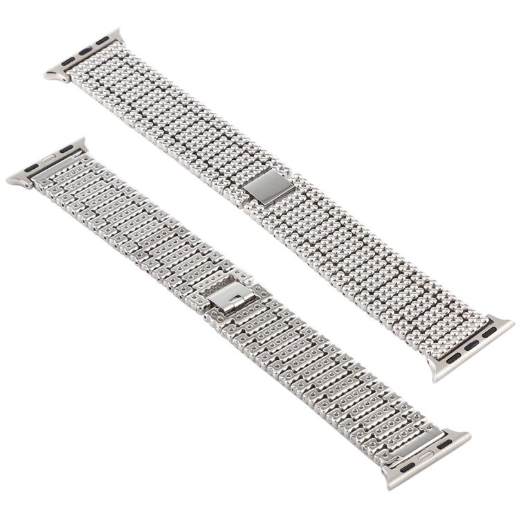Neun-Perlen-Armband aus Edelstahl für Apple Watch Series 7 (41 mm), 6, SE, 5, 4 (40 mm), 3, 2 und 1 (38 mm)