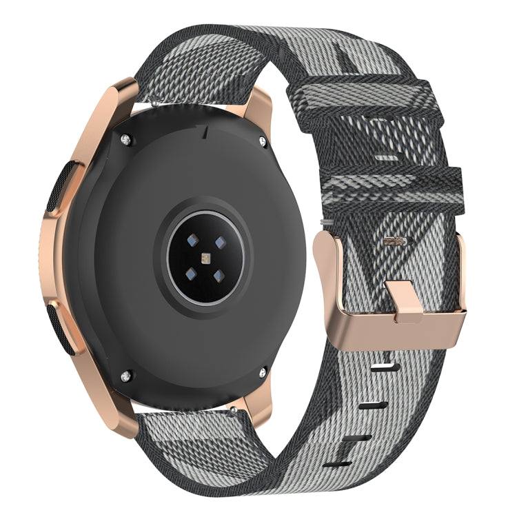 20 mm breites, gestreiftes Nylon-Armband für Galaxy Watch 42 mm, Galaxy Active/Active 2, Gear Sport, S2 Classic