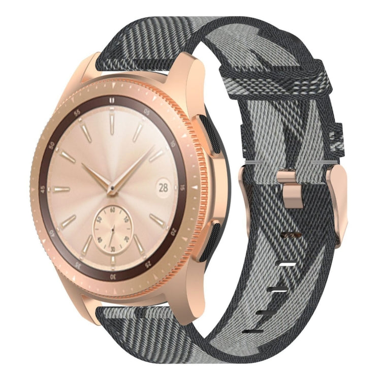 20 mm breites, gestreiftes Nylon-Armband für Galaxy Watch 42 mm, Galaxy Active/Active 2, Gear Sport, S2 Classic