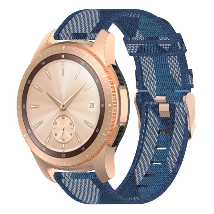 20 mm breites, gestreiftes Nylon-Armband für Galaxy Watch 42 mm, Galaxy Active/Active 2, Gear Sport, S2 Classic