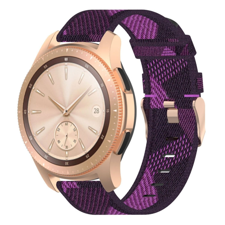 20 mm breites, gestreiftes Nylon-Armband für Galaxy Watch 42 mm, Galaxy Active/Active 2, Gear Sport, S2 Classic