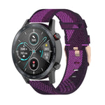 22 mm breites, gestreiftes Nylon-Armband für Huawei GT / GT2 46 mm, Honor Magic Watch 2 46 mm / Magic