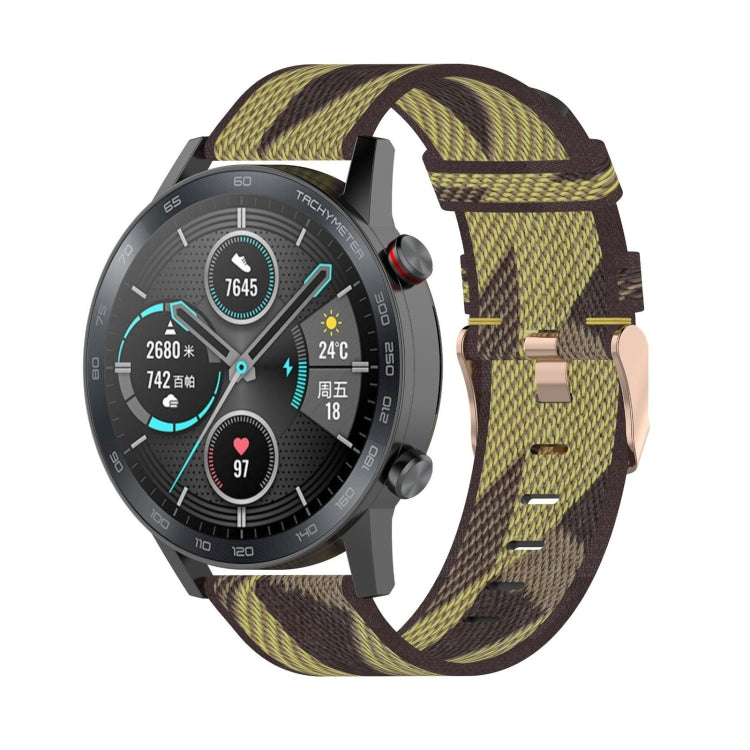 22 mm breites, gestreiftes Nylon-Armband für Huawei GT / GT2 46 mm, Honor Magic Watch 2 46 mm / Magic