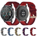 22 mm breites, gestreiftes Nylon-Armband für Huawei GT / GT2 46 mm, Honor Magic Watch 2 46 mm / Magic