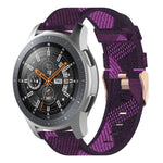 22 mm breites, gestreiftes Nylon-Armband für Galaxy Watch 46 mm / Gear S3