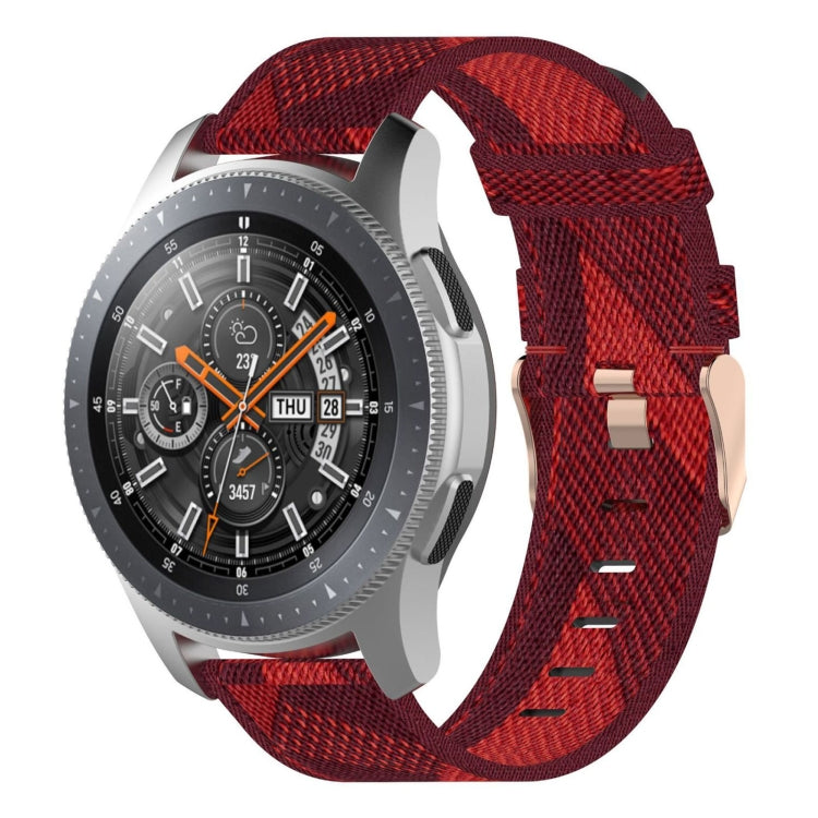 22 mm breites, gestreiftes Nylon-Armband für Galaxy Watch 46 mm / Gear S3