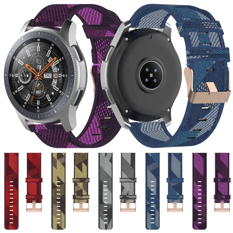 22 mm breites, gestreiftes Nylon-Armband für Galaxy Watch 46 mm / Gear S3