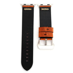 Für Apple Watch Ultra 49mm&Watch Ultra 2 49mm / Series 10 46mm / 9&8&7 45mm / SE 3&SE 2&6&SE&5&4 44mm / 3&2&1 42mm Armband aus echtem Leder im Retro XX Linienmuster, für 42mm
